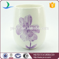 YSwb0010-01 Flower decal ceramic bath waste bin manufacturer